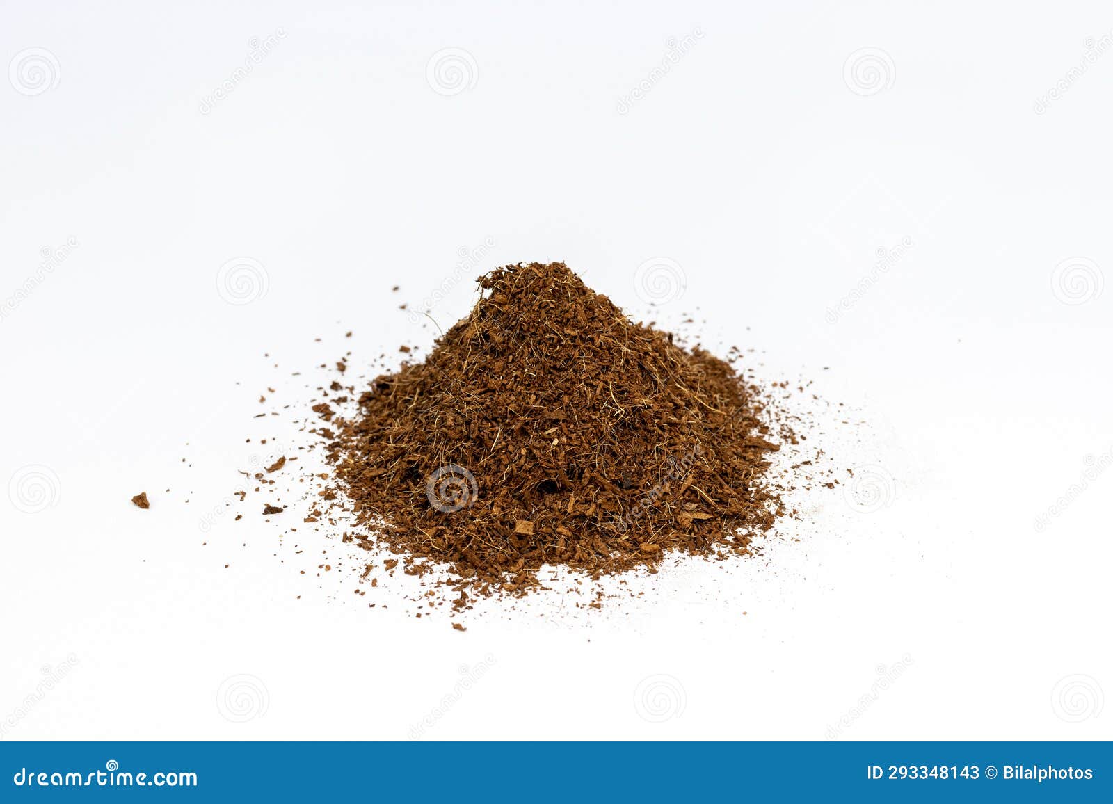 Cocopeat for Potting Soil Mix on White Isolated Background Stock Image