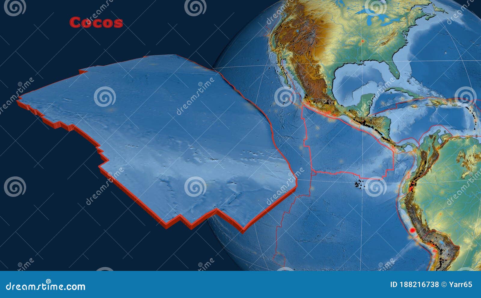 Cocos Plate Described and Presented Relief Stock Illustration