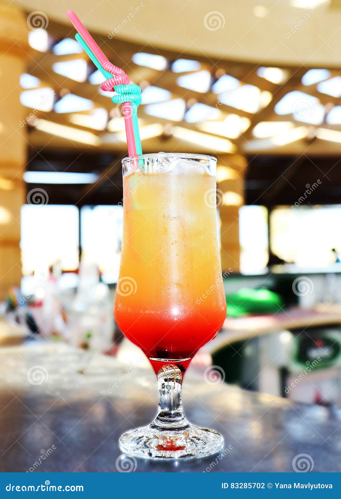 Cocktail Alcohol with Fresh Juice Stock Photo Image of table