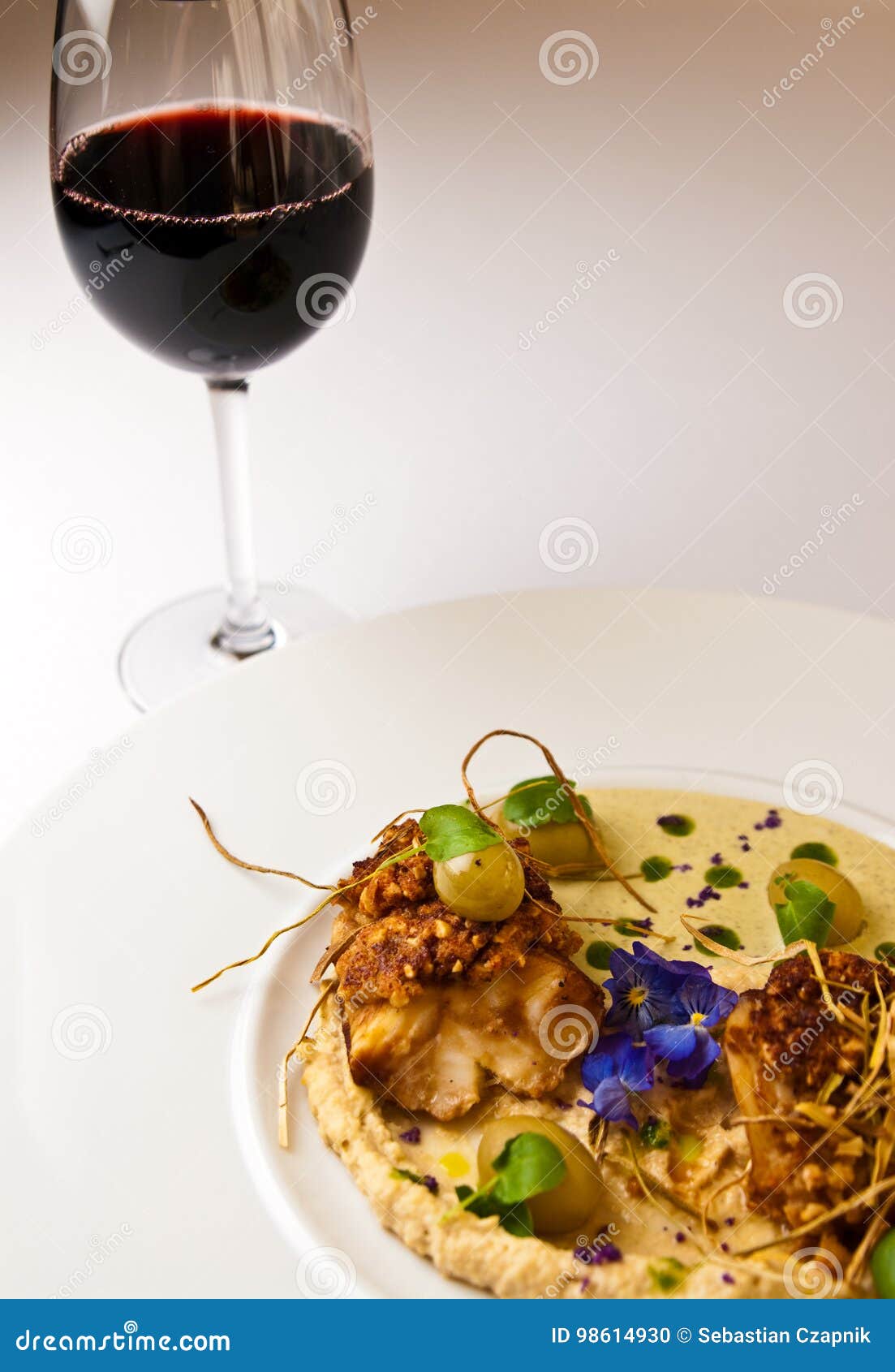 Cod Fish Elegant Dish with Grapes Stock Photo Image of fish, original