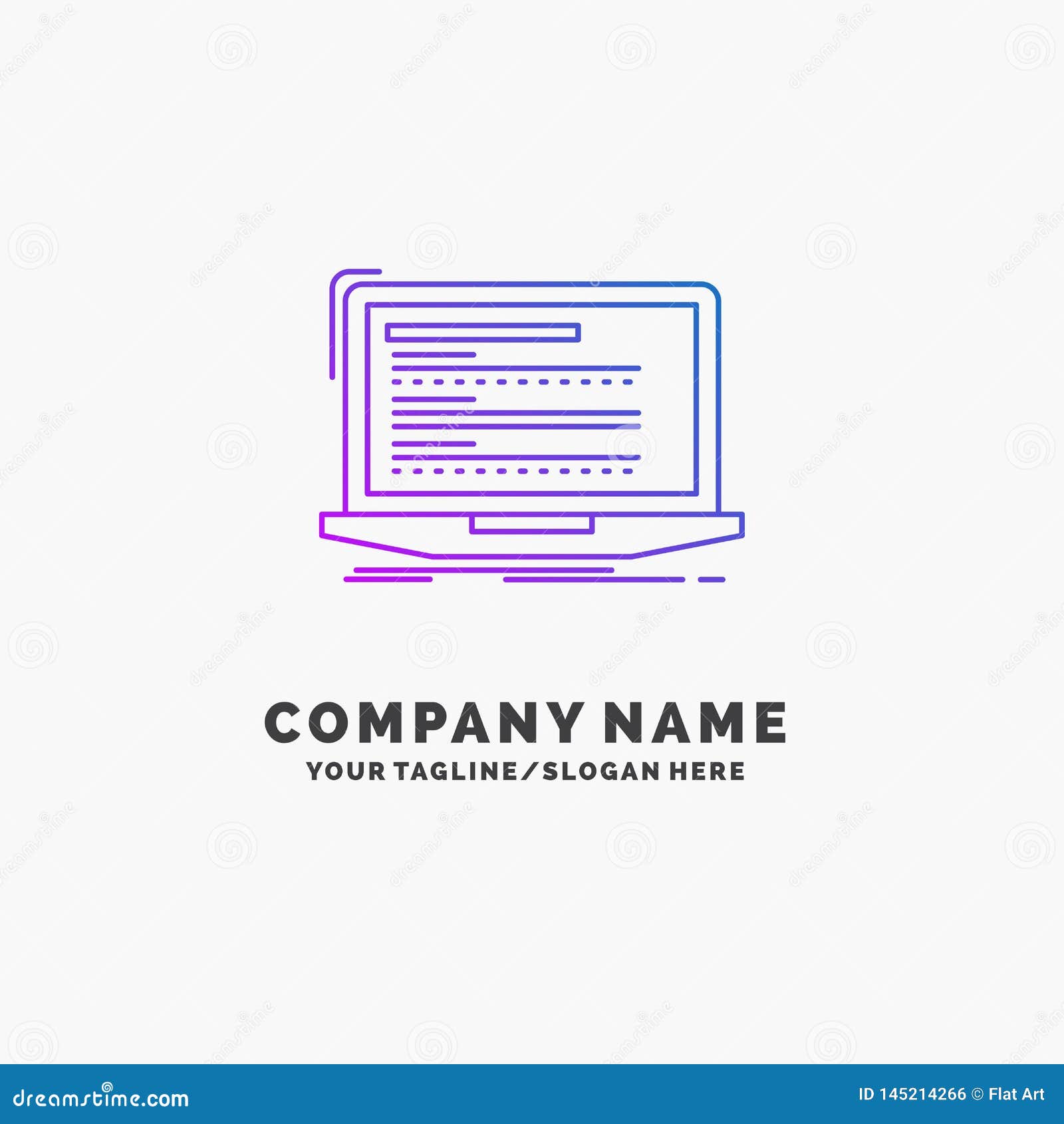 Code, Coding, Computer, Monoblock, Laptop Purple Business Logo Template