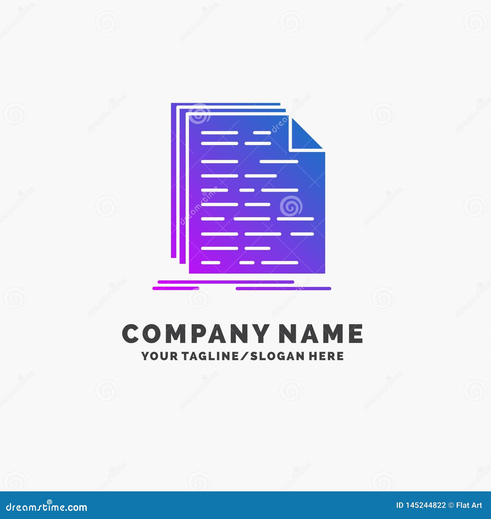 Code, Coding, Doc, Programming, Script Purple Business Logo Template