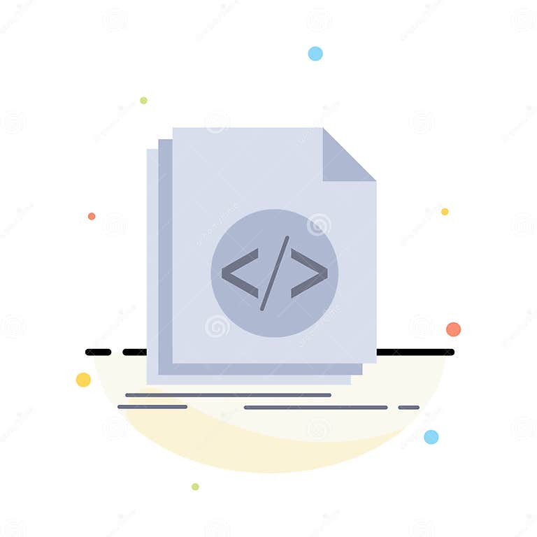 Code, Coding, File, Programming, Script Flat Color Icon Vector Stock ...