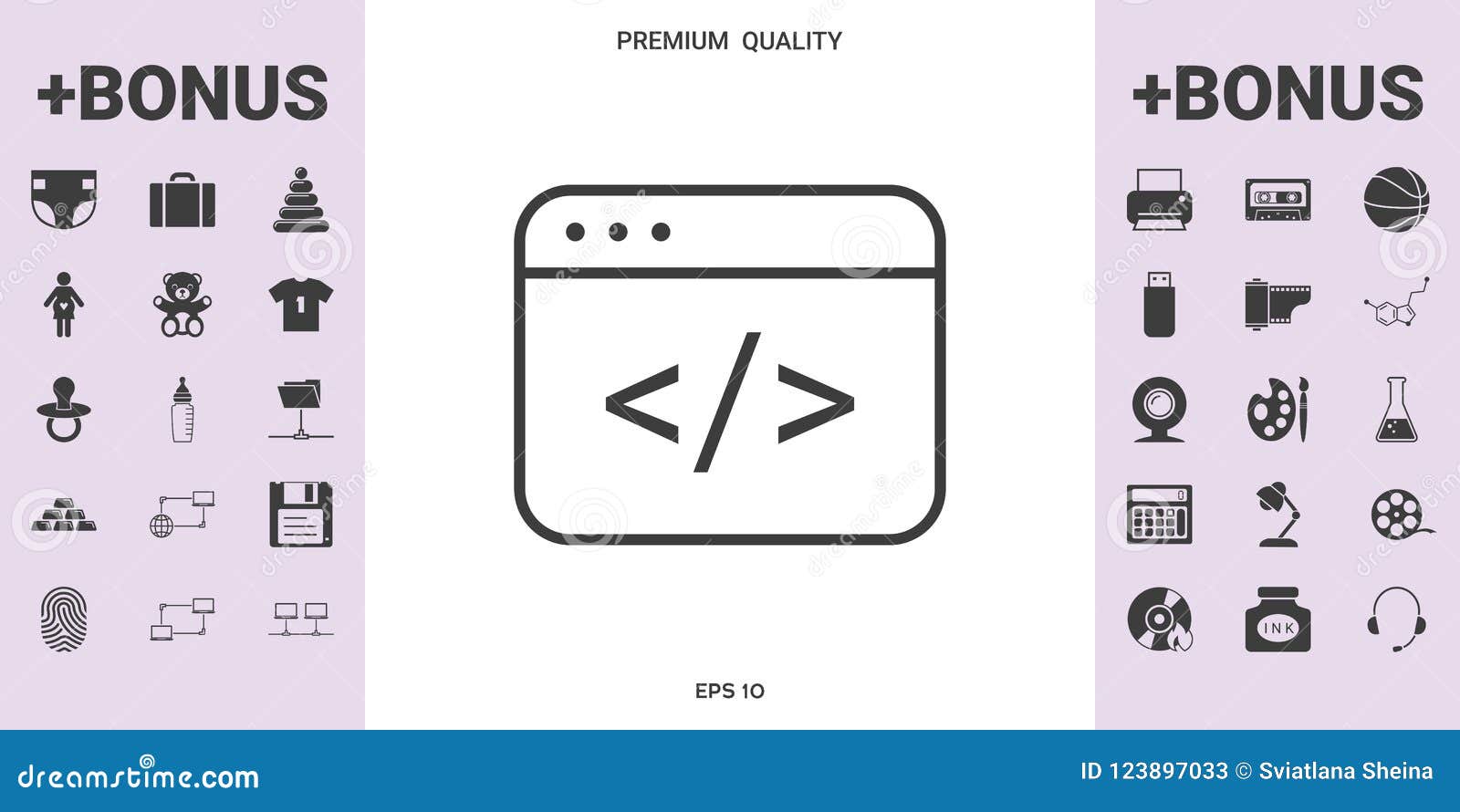 Code Editor Icon Graphic Elements For Your Design Stock Vector Illustration Of Browser Computer