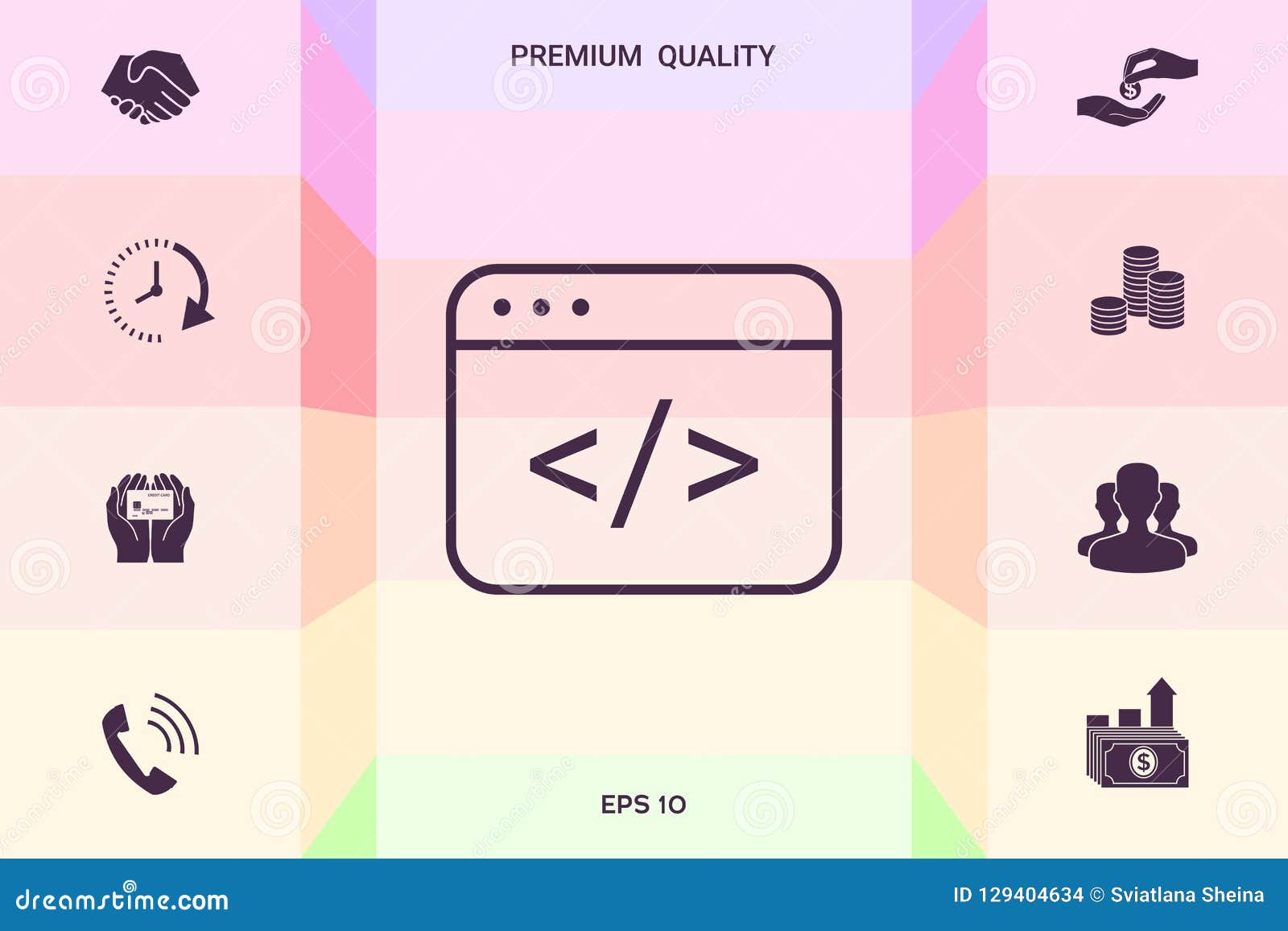 Download Code Editor Icon . Graphic Elements For Your Design Stock ...