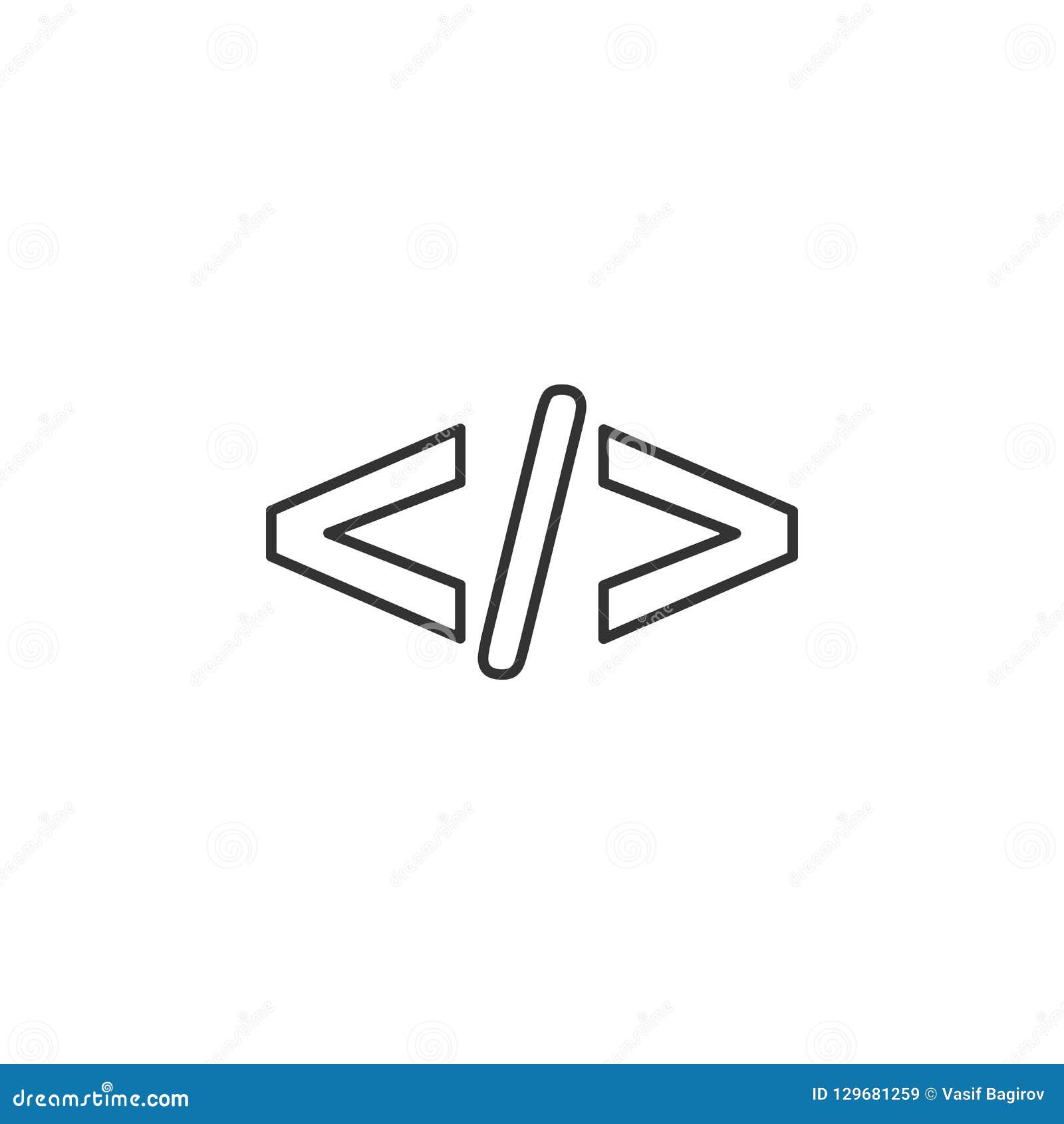 Download Code, Html Line Icon. Simple, Modern Flat Vector ...