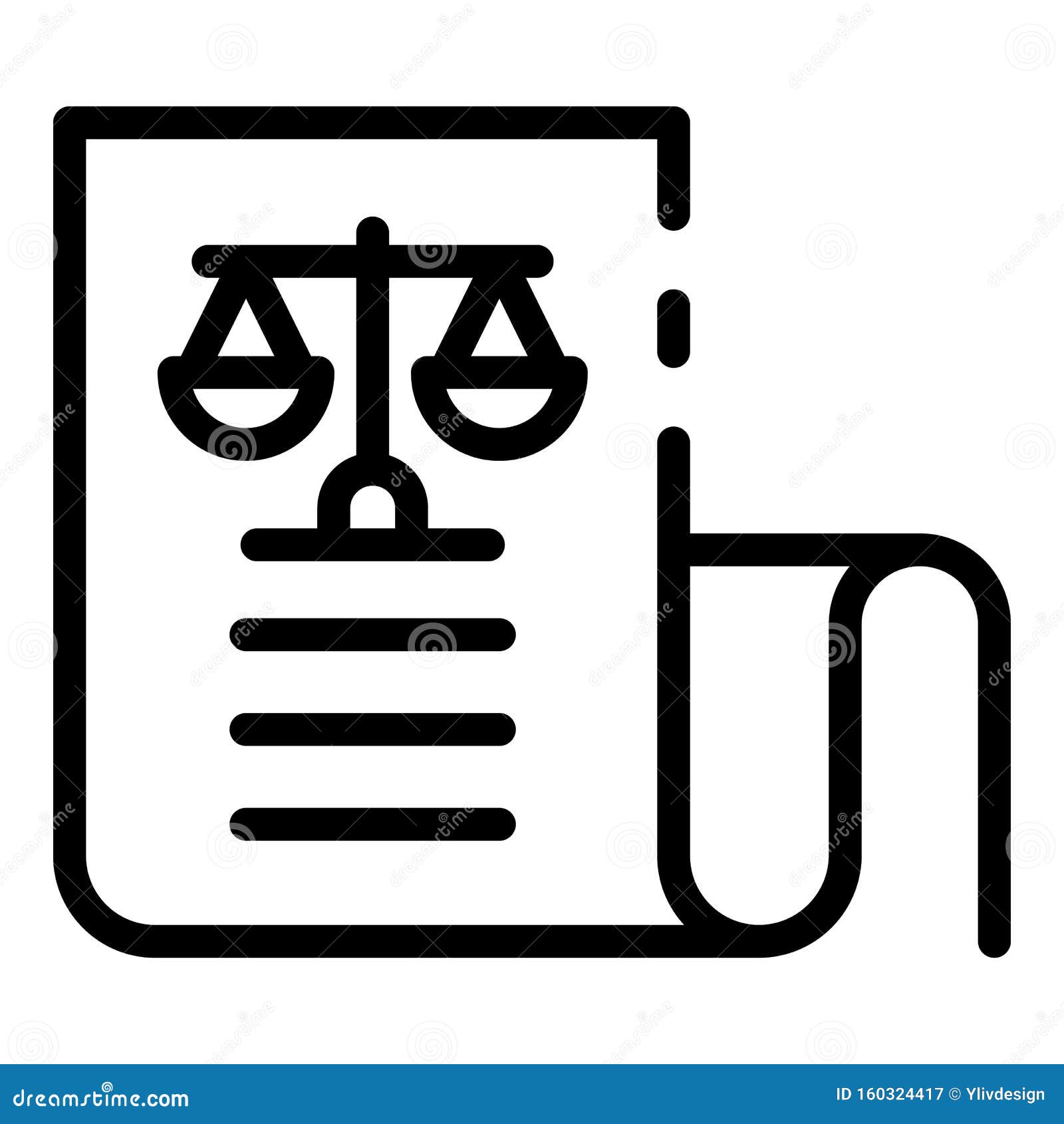 Code of Laws on Paper Icon, Outline Style Stock Vector Illustration