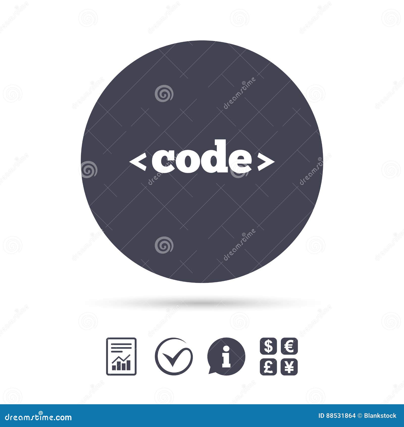 Code Sign Icon. Programming Language Symbol Stock Vector - Illustration ...