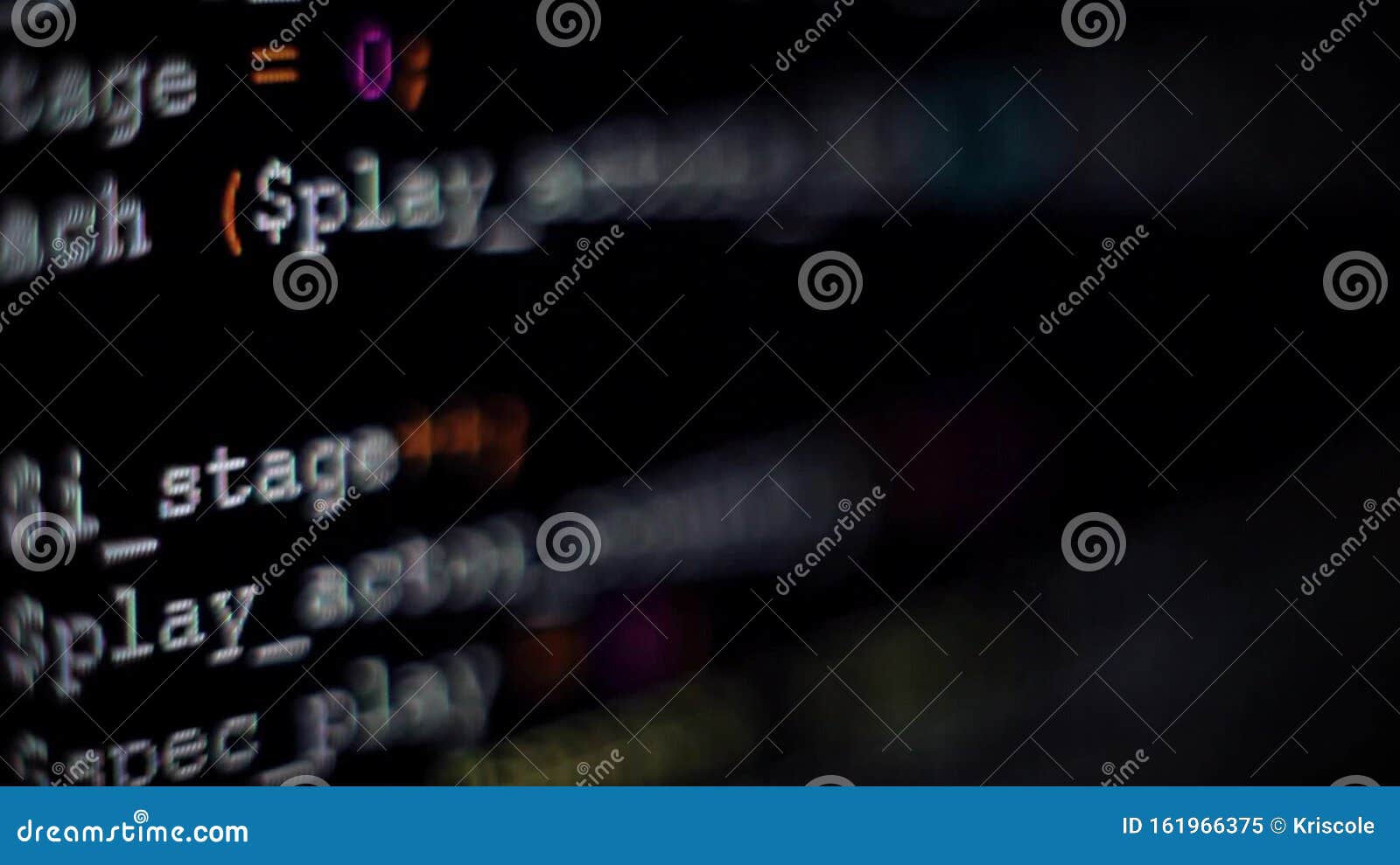 Code Symbols on the Computer Screen, Blur, Dynamic Focus. Programming ...