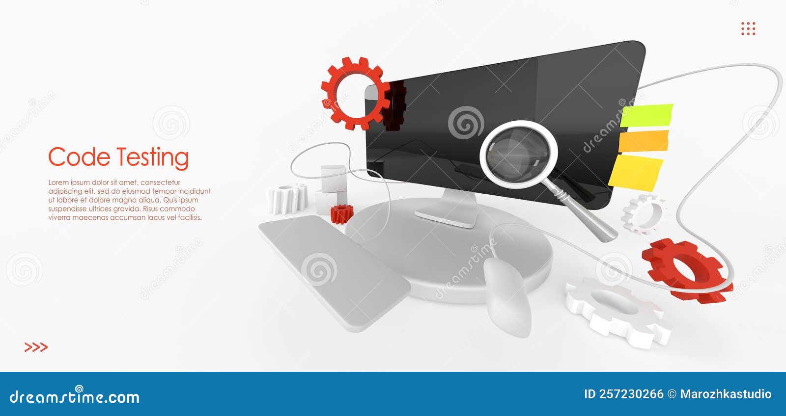 Code Testing Isometric Landing Page. Concept of Search Errors and Bugs