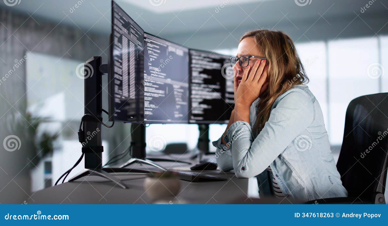 coder using computer at desk