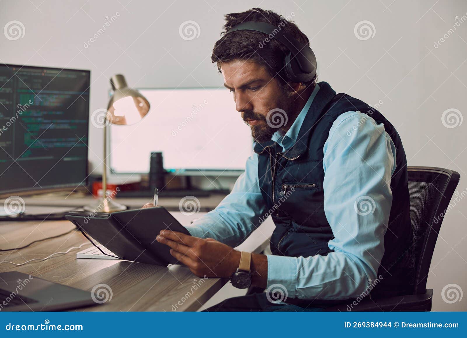 Coding, Man Writing Notes and Programmer, Software Update and Work ...