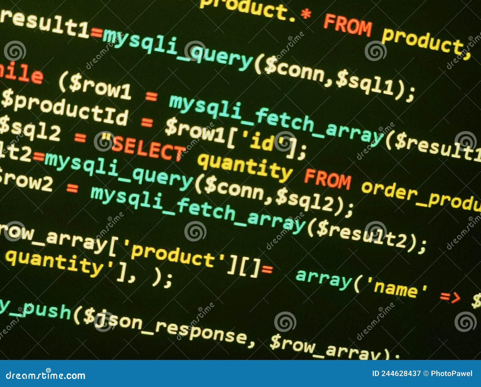 Coding Programming Source Code Screen. Abstract Technology Background ...