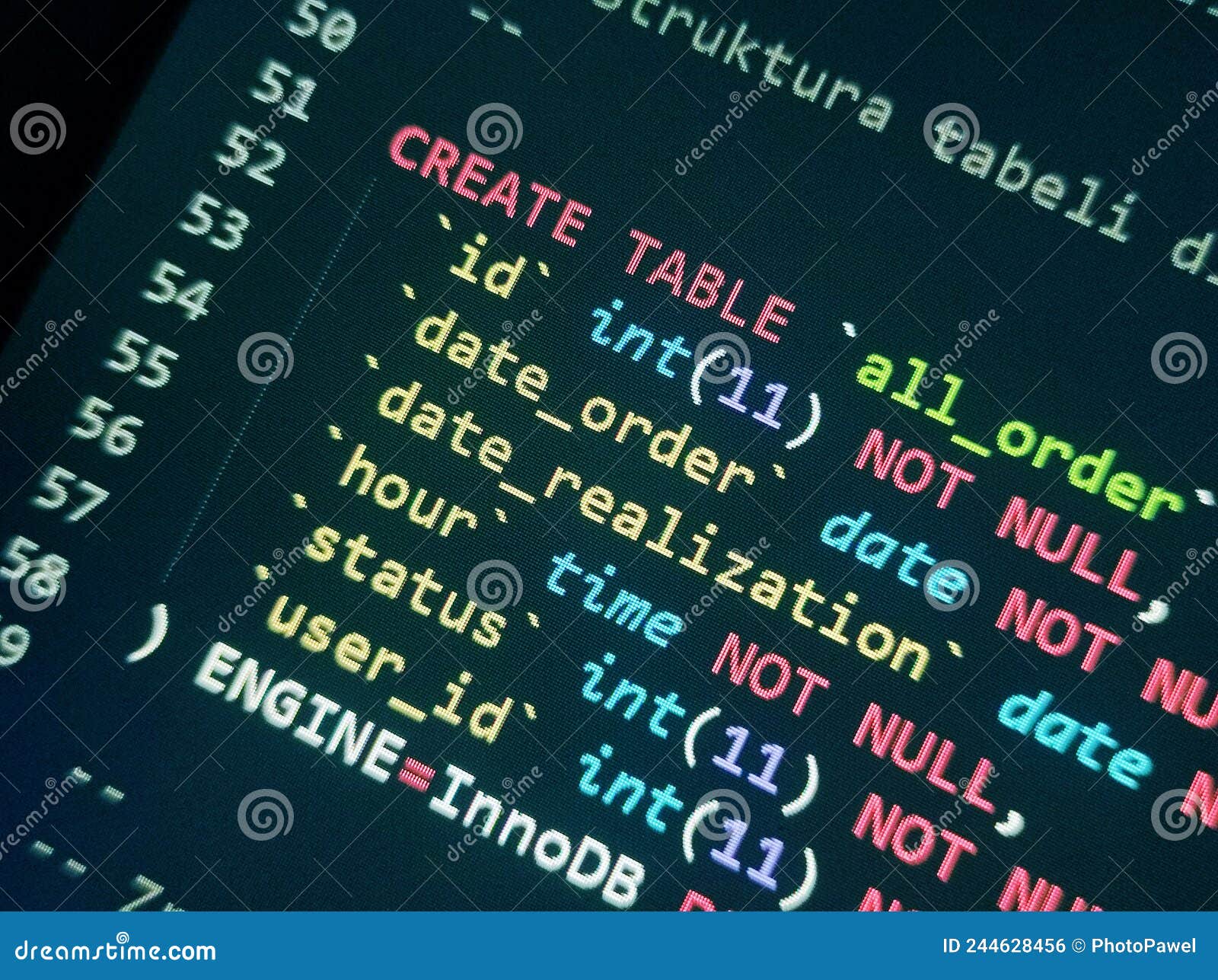 Coding Programming Source Code Screen. Abstract Technology Background ...