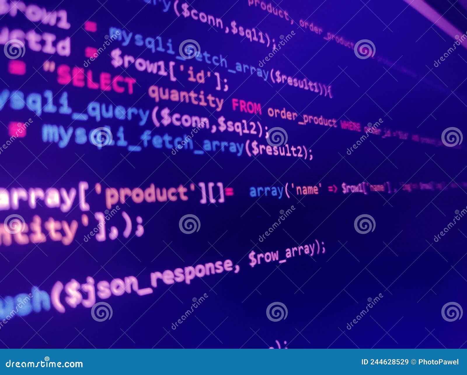 Coding Programming Source Code Screen. Abstract Technology Background ...
