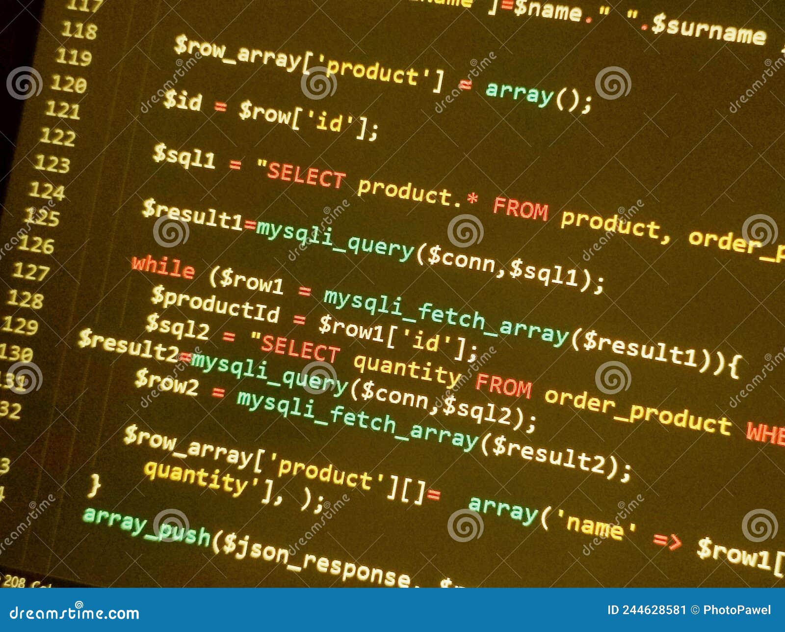 Coding Programming Source Code Screen. Abstract Technology Background ...