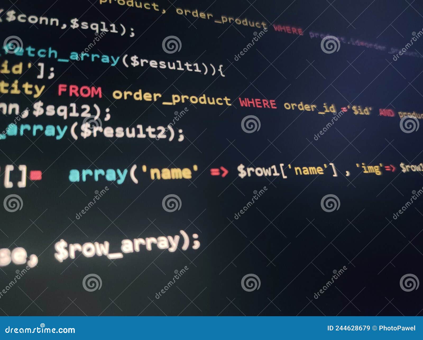 Coding Programming Source Code Screen. Abstract Technology Background ...