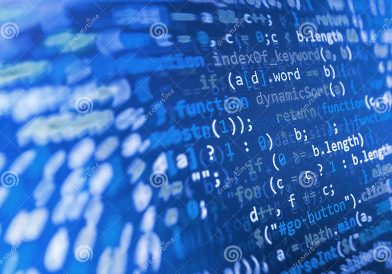 Coding Programming Source Code Screen. Colorful Abstract Data Display ...