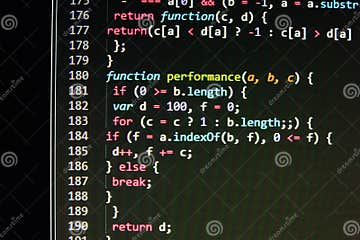 Coding Programming Source Code Screen. Colorful Abstract Data Display ...
