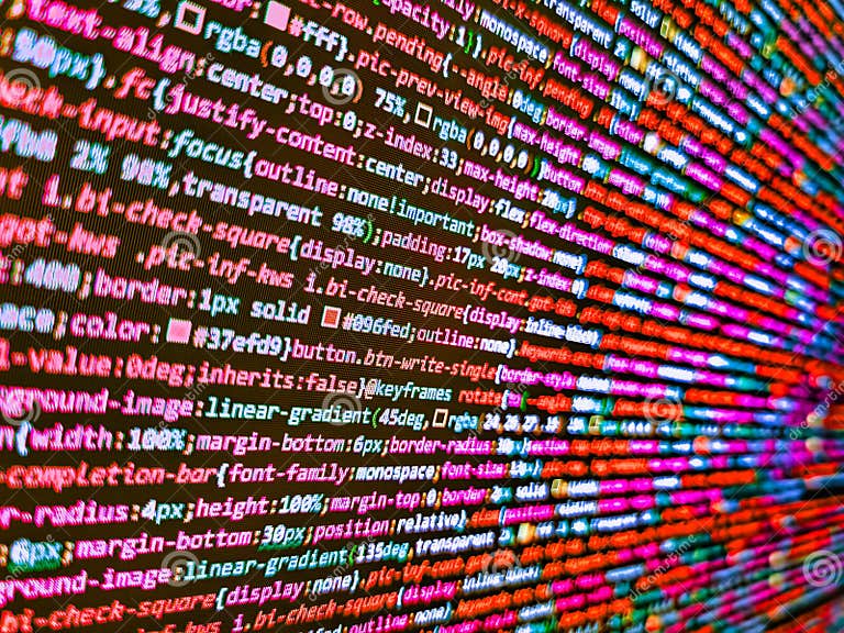 Coding Programming Source Code Screen. Cyber Space Concept. Tech Source ...
