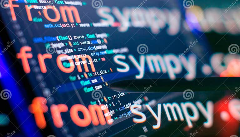 Coding Script Text on Screen. Notebook Closeup Photo. Running Computer ...