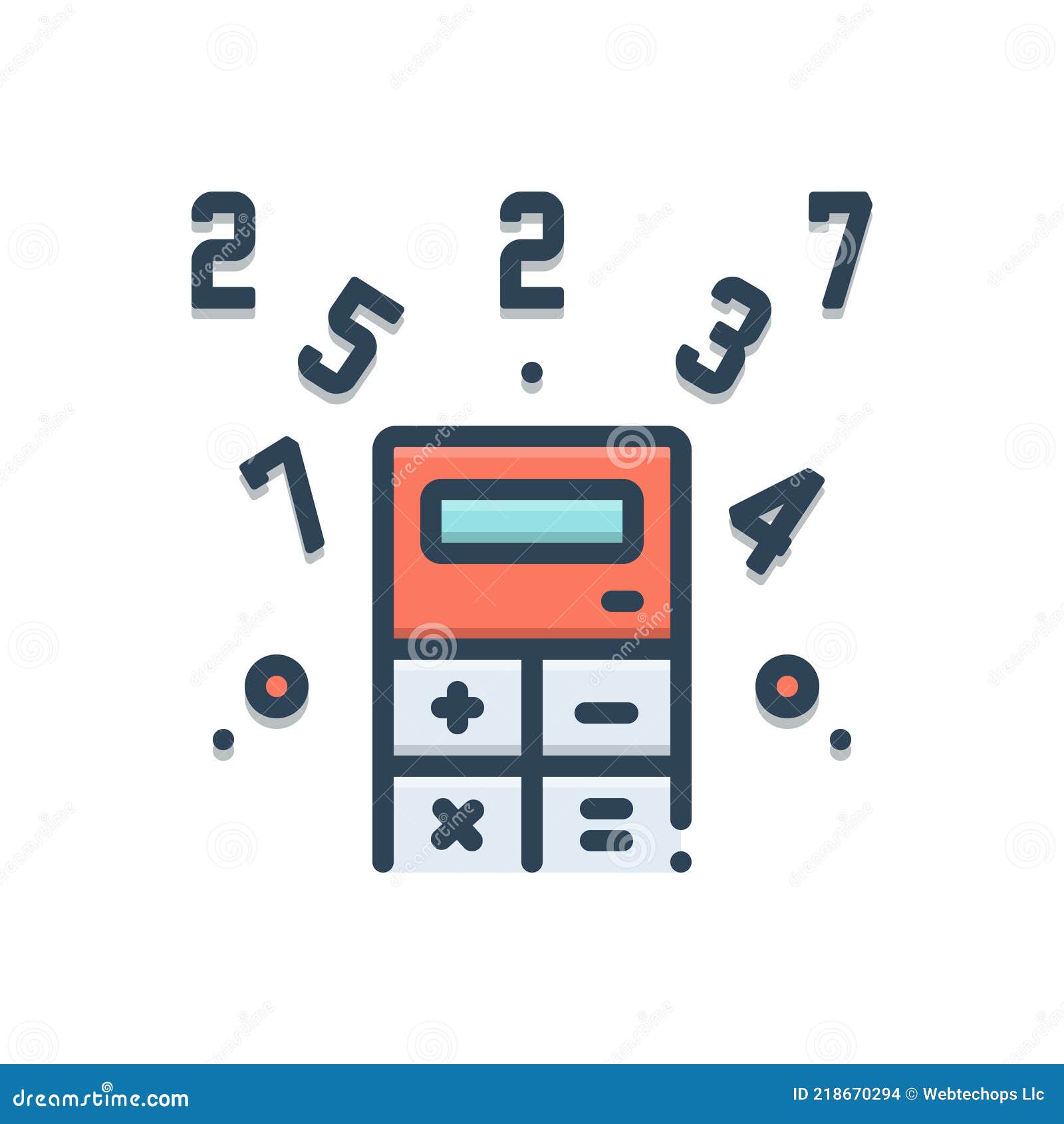 Color Illustration Icon for Coefficient, Quotient and Multiplier Stock