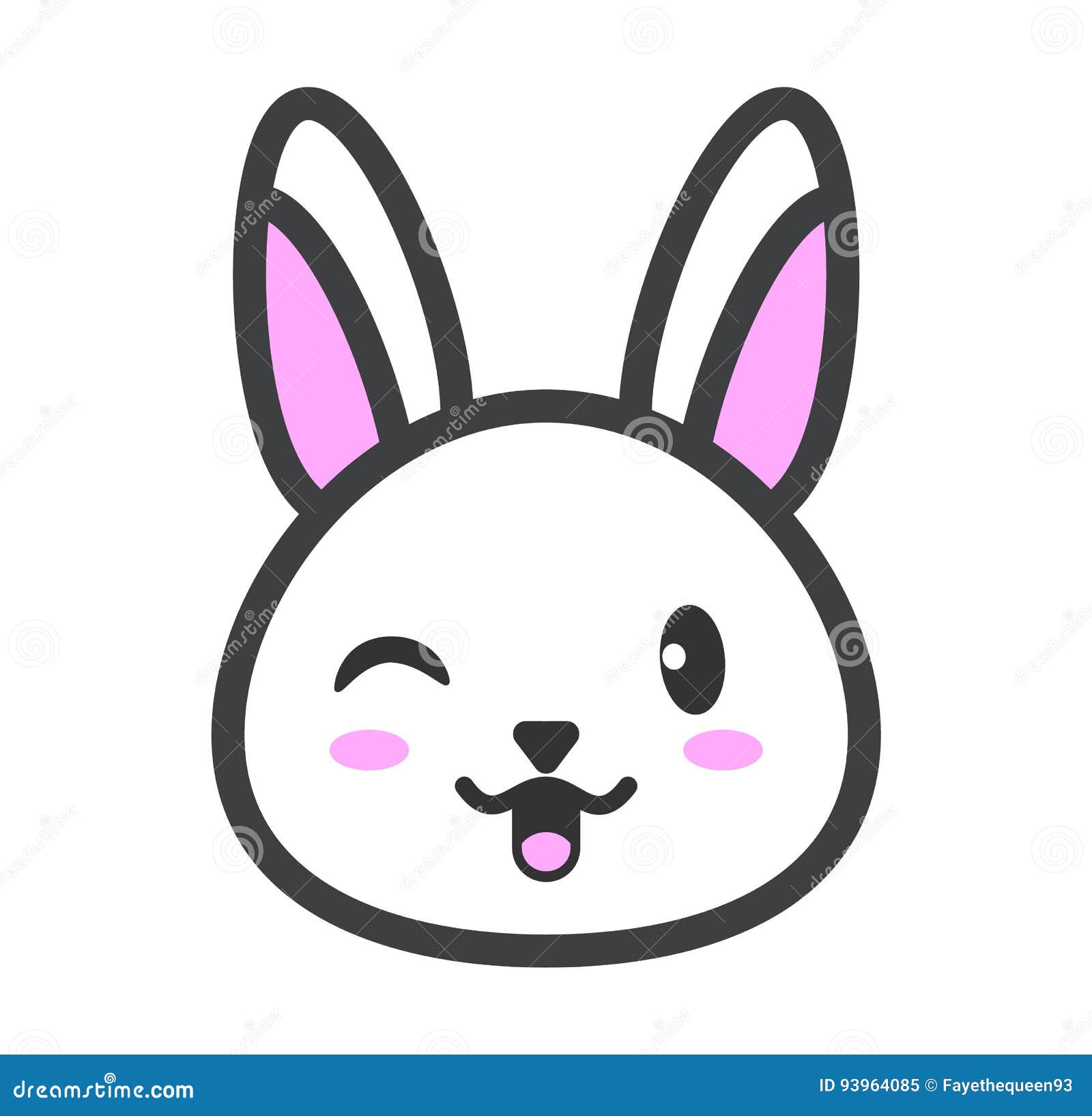 Animal Dos Desenhos Animados De Kawaii Do Coelho Bonito Ilustração