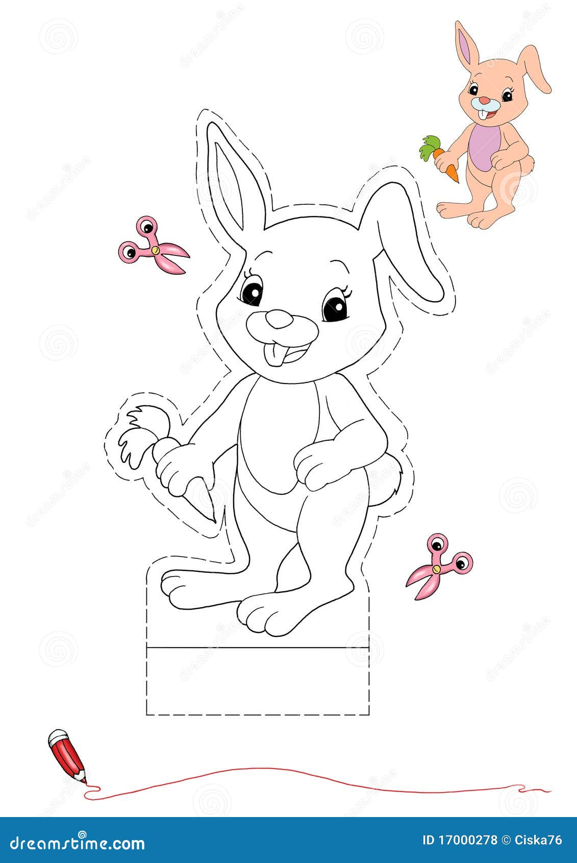 Coelho a Ser Cor E a Cortar Ilustração Stock Ilustração de fazenda