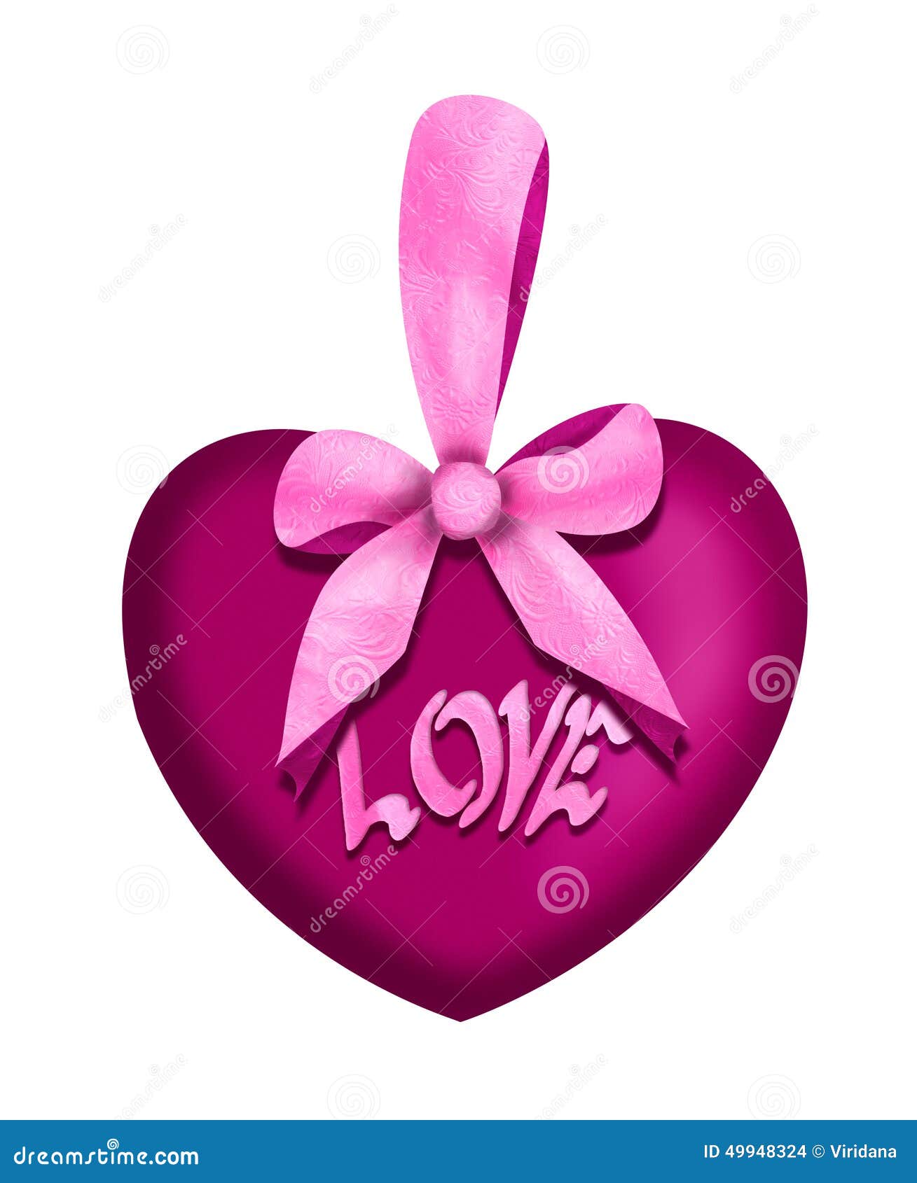 Coeur Damour De Valentine Avec Larc Rose Illustration