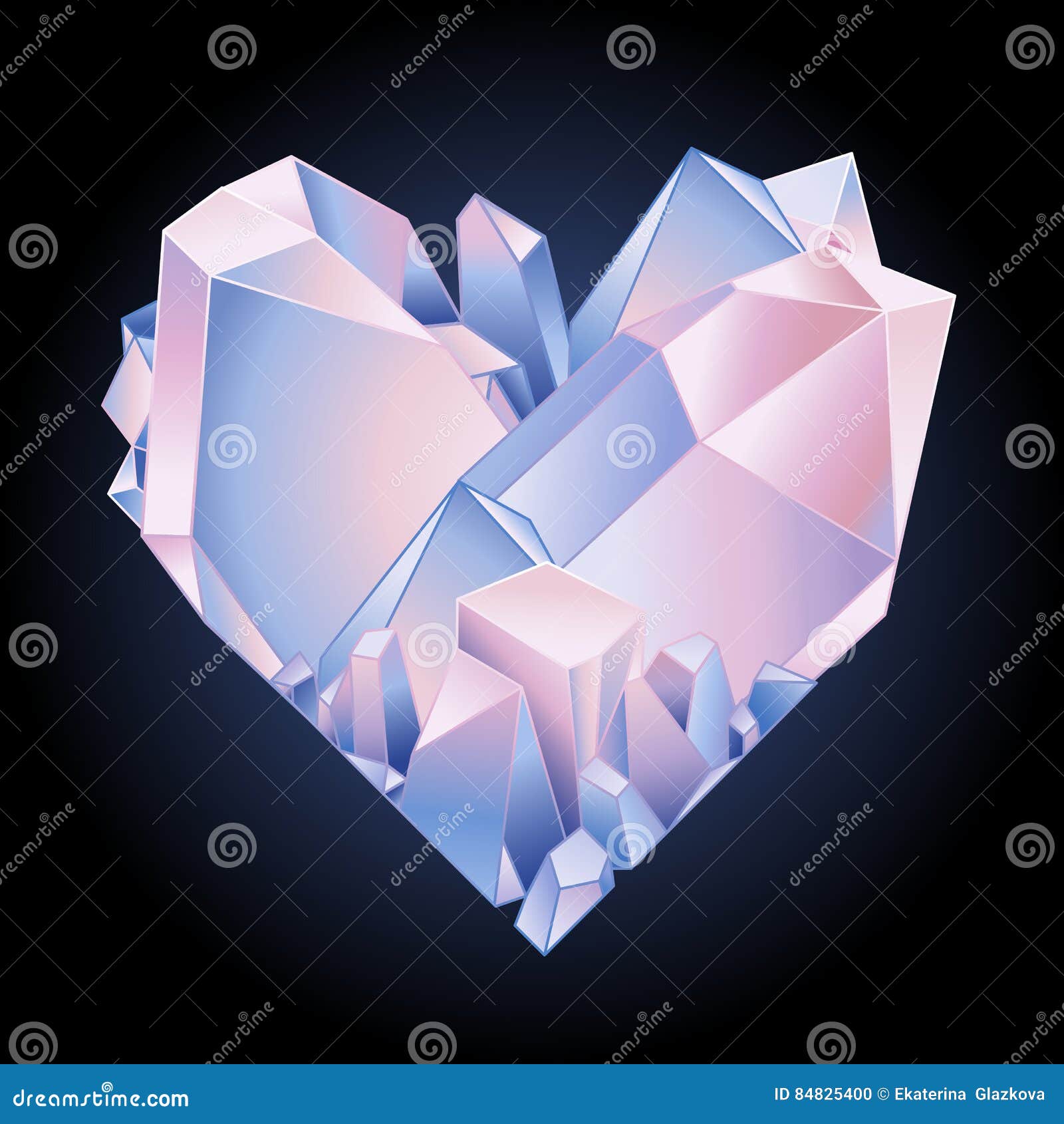 Coeur en cristal graphique illustration de vecteur. Illustration du ...