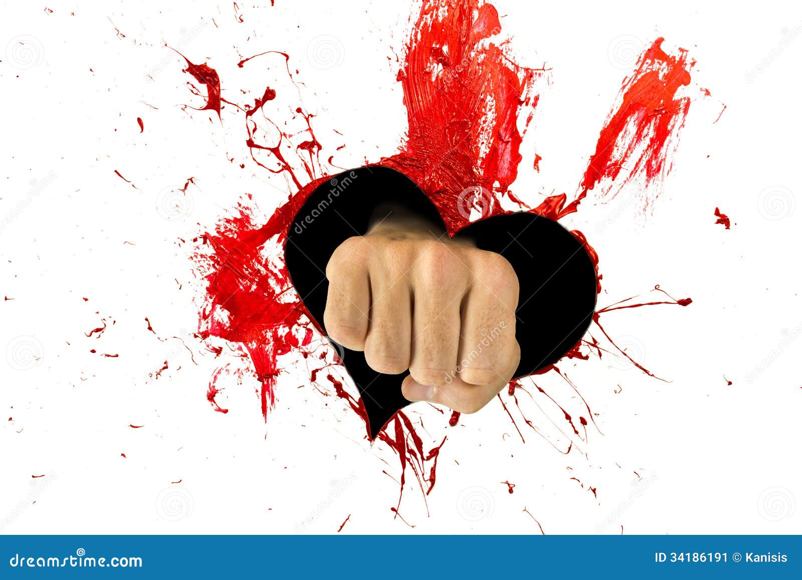 Coeur Et Poing Rouges Dans Lui Image stock Image du dessin, créateur