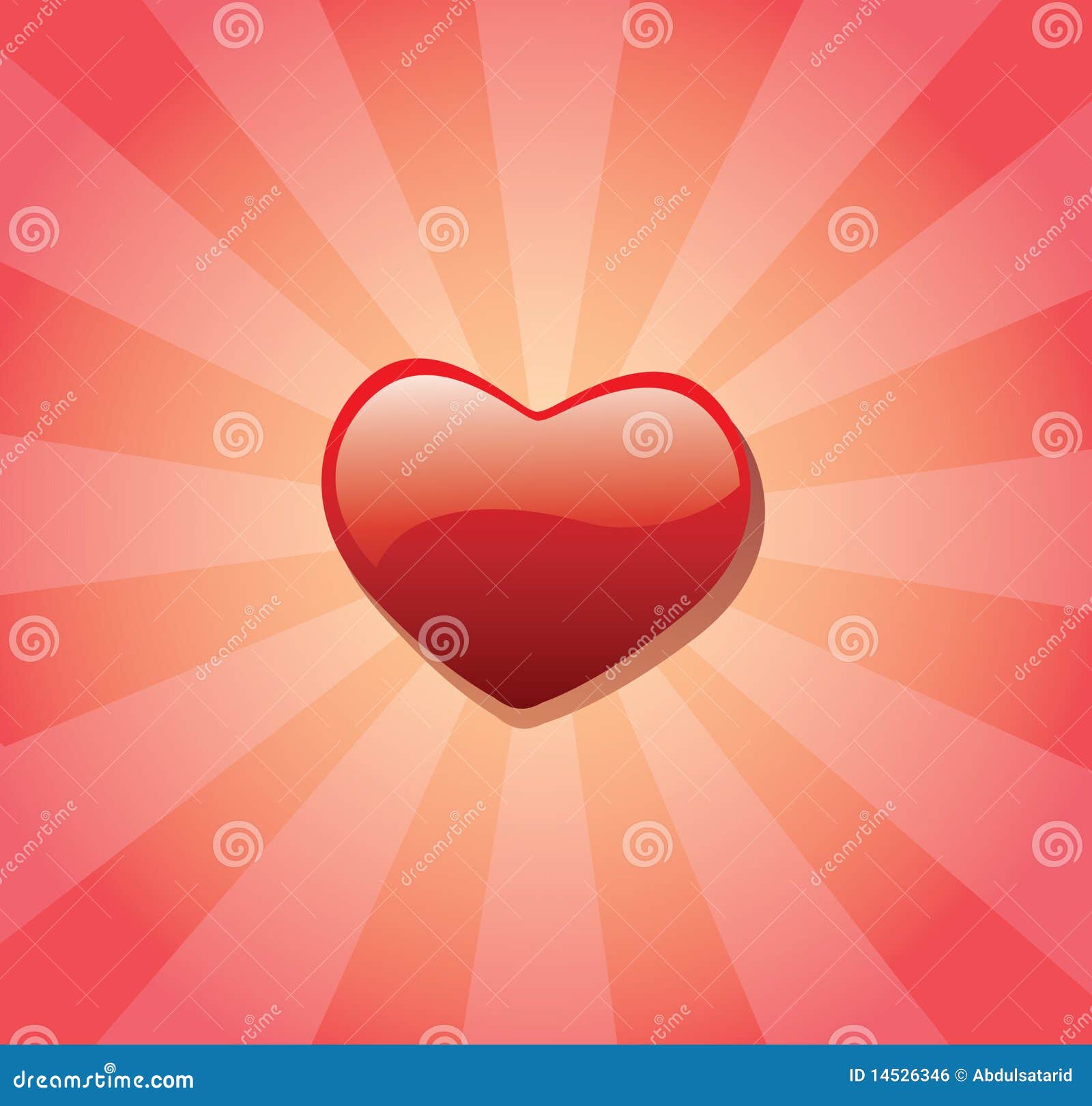 Coeur Et Rayon De Soleil Rouges D Amour Illustration Stock Illustration Du Fermer Graphique