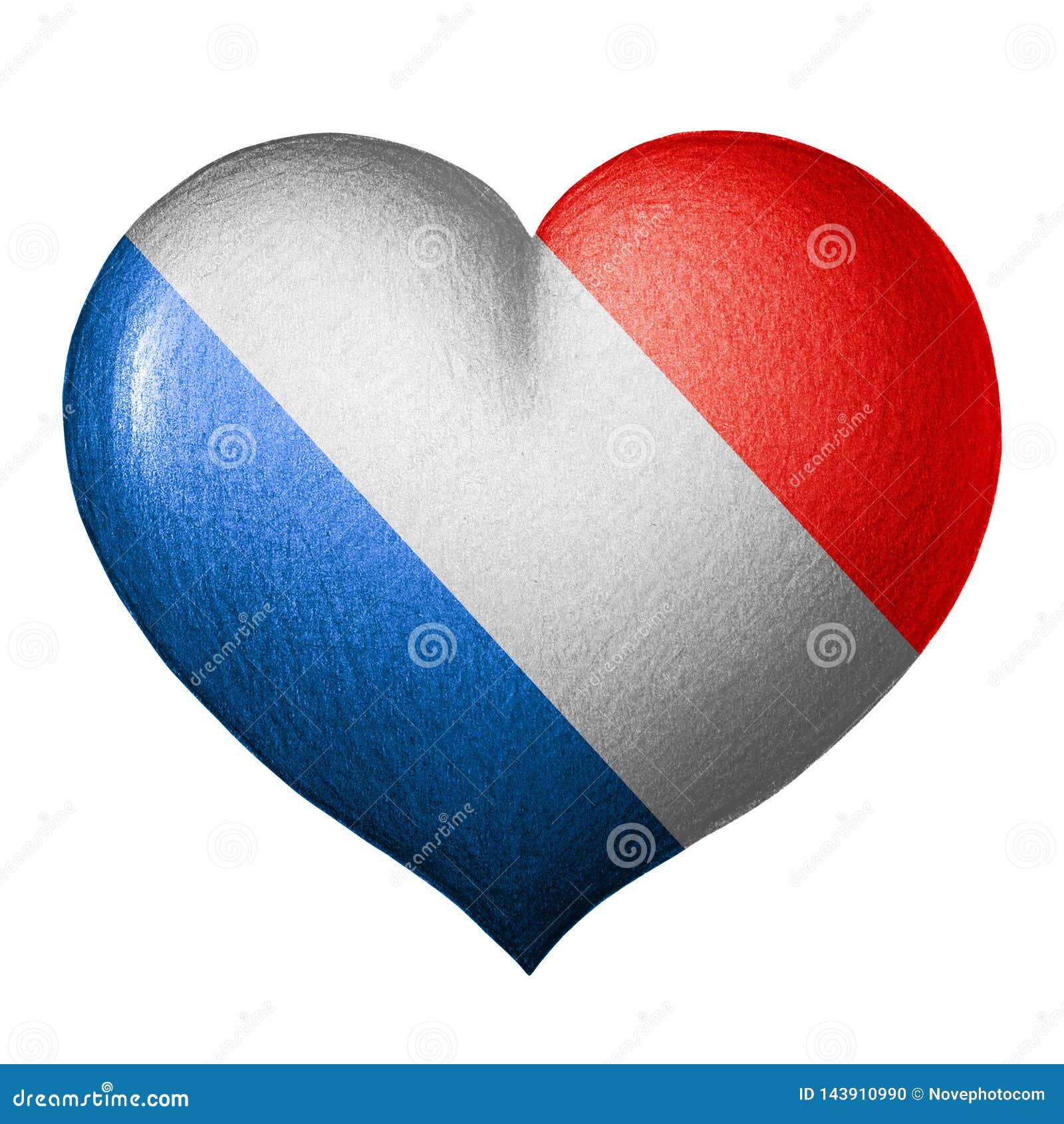 Coeur Francais De Drapeau D Isolement Sur Le Fond Blanc Illustration Stock Illustration Du France Vacances