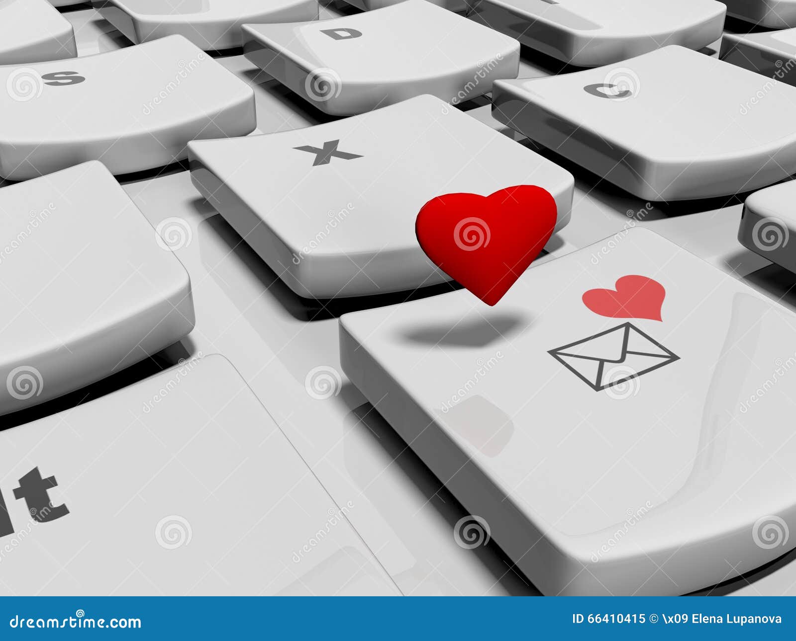 Coeur Sur Le Clavier D'ordinateur Illustration Stock Illustration du flirter, courriel 66410415