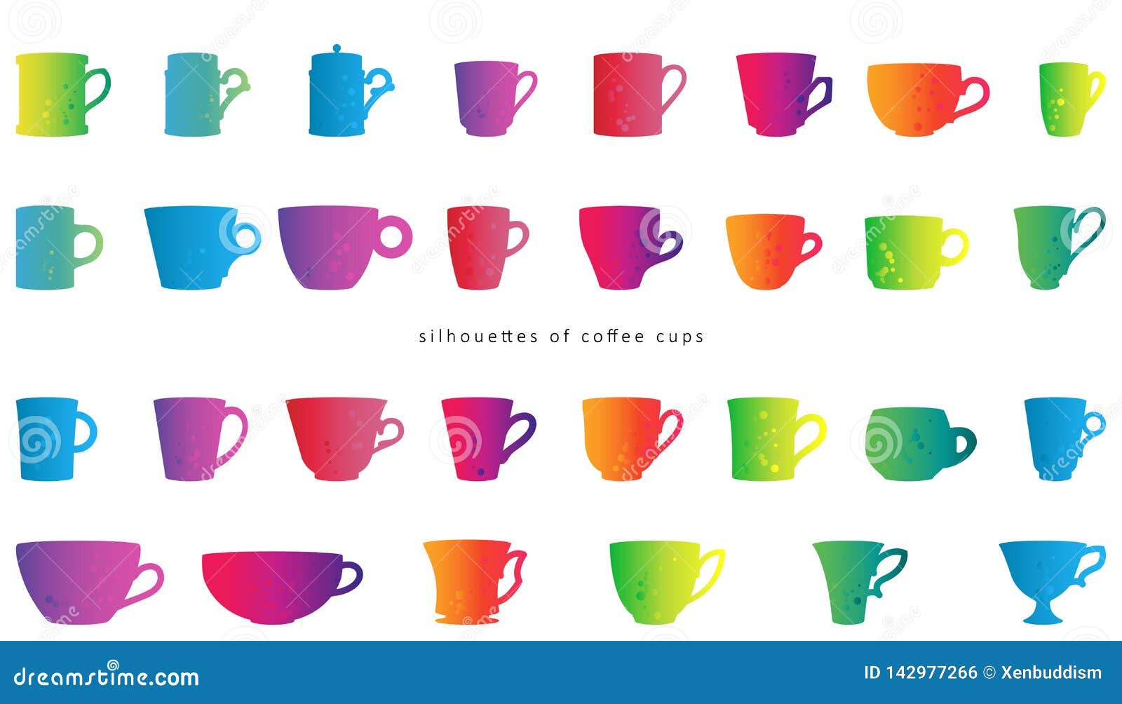 Coffe cups shapes stock vector. Illustration of food 142977266