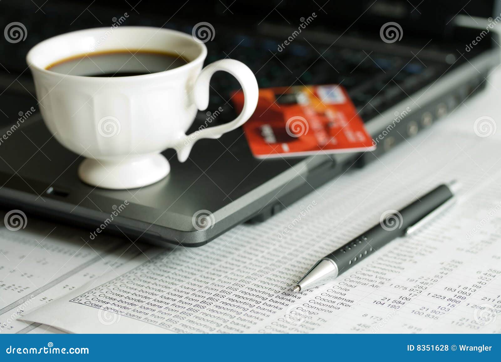 Coffee and Financial Accounting Stock Photo Image of finances