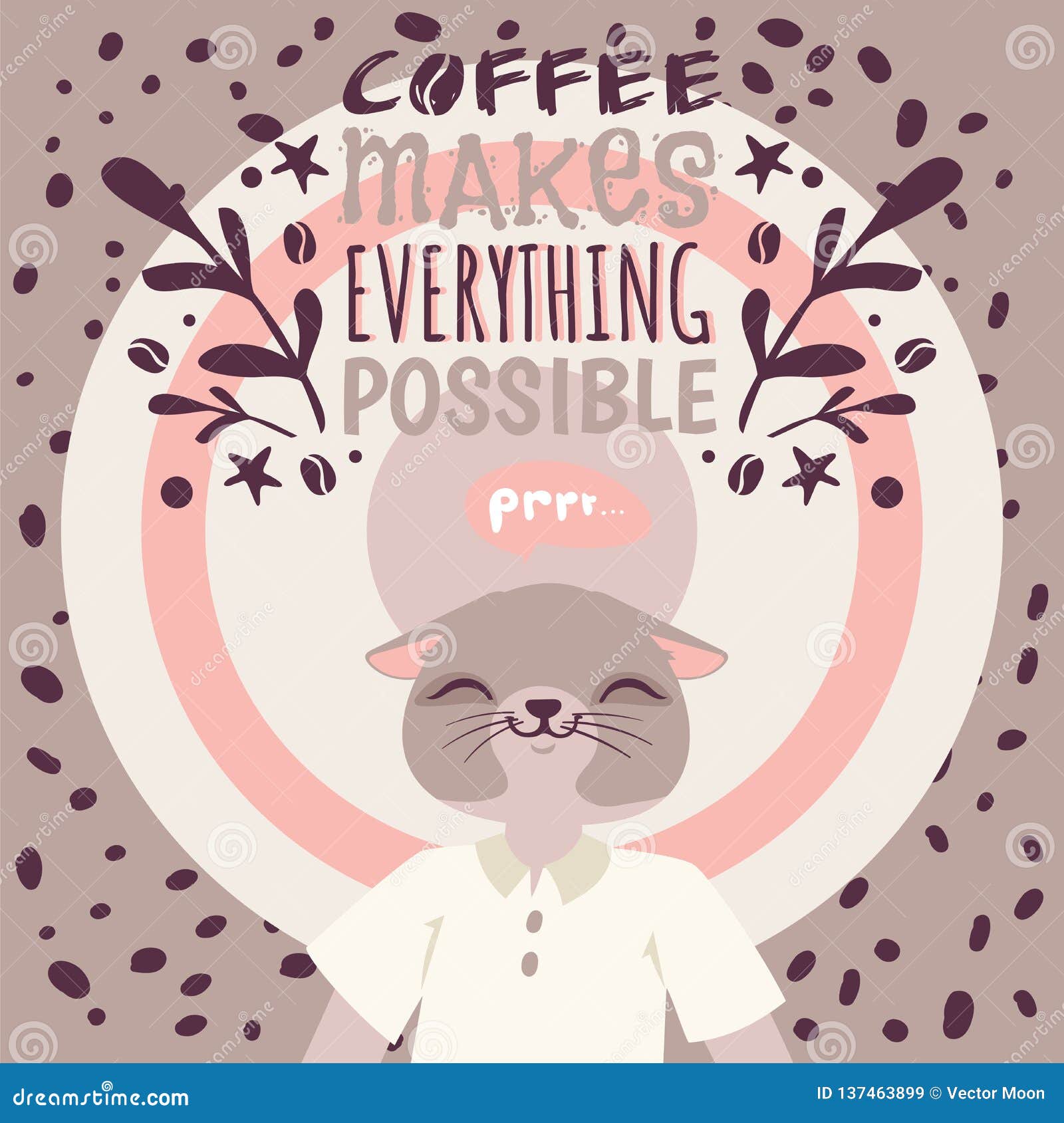 Download Coffee Addiction Banner Vector Illustration. Coffee Makes ...