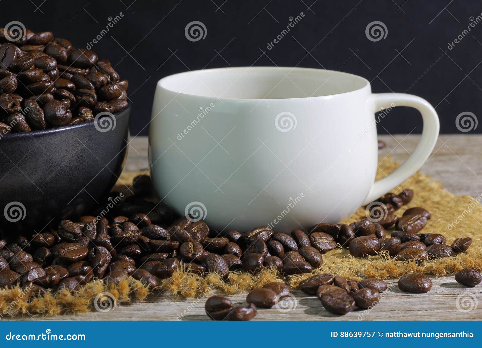 Coffee bands on the tabile stock image. Image of front 88639757
