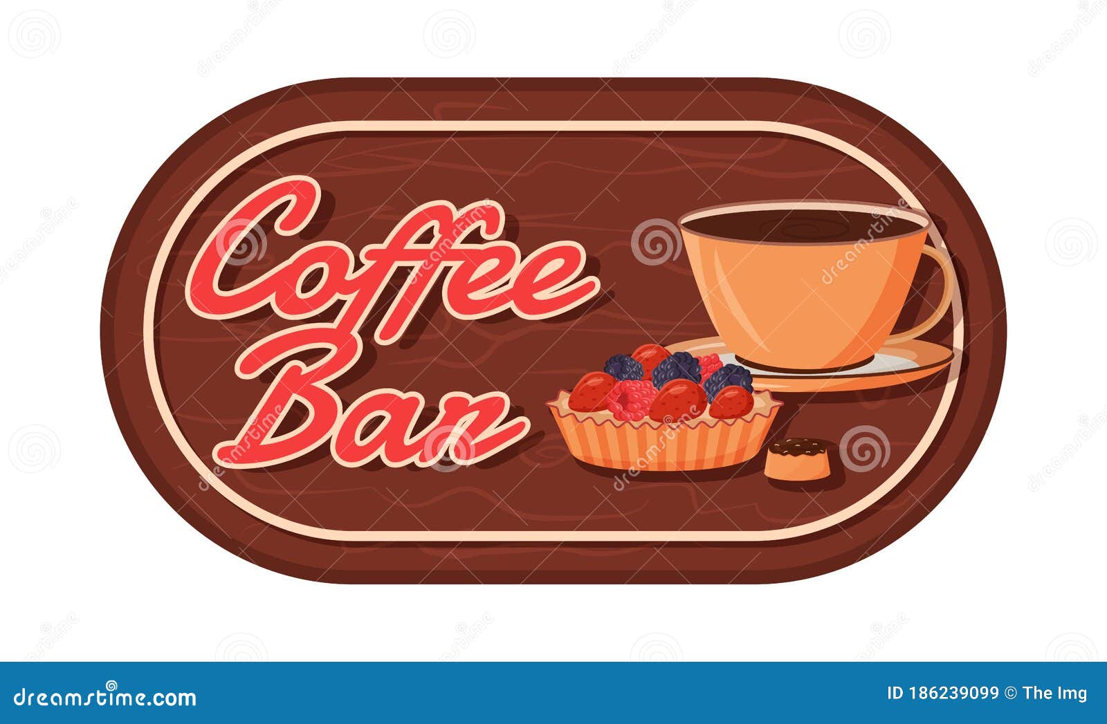 Coffee Bar Flat Color Vector Label Stock Vector - Illustration of cartoon,  badge: 186239099