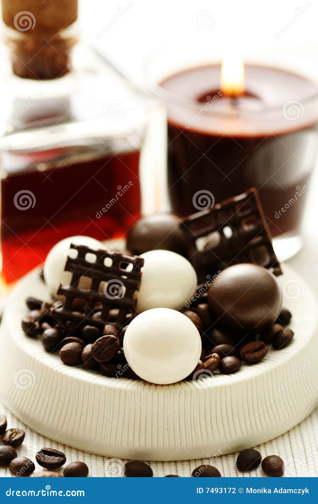 Coffee bath stock photo. Image of candle, wellness, salt 7493172
