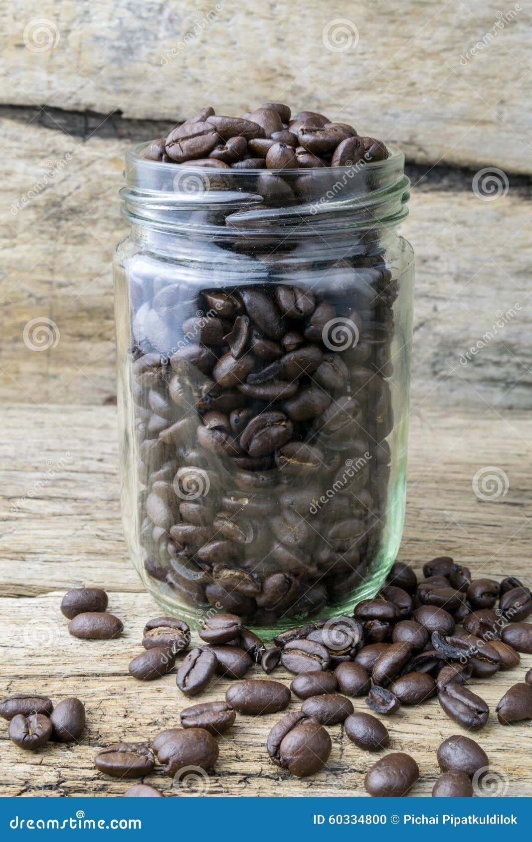 Coffee Bean in Bottle on the Wood Stock Photo Image of grinder