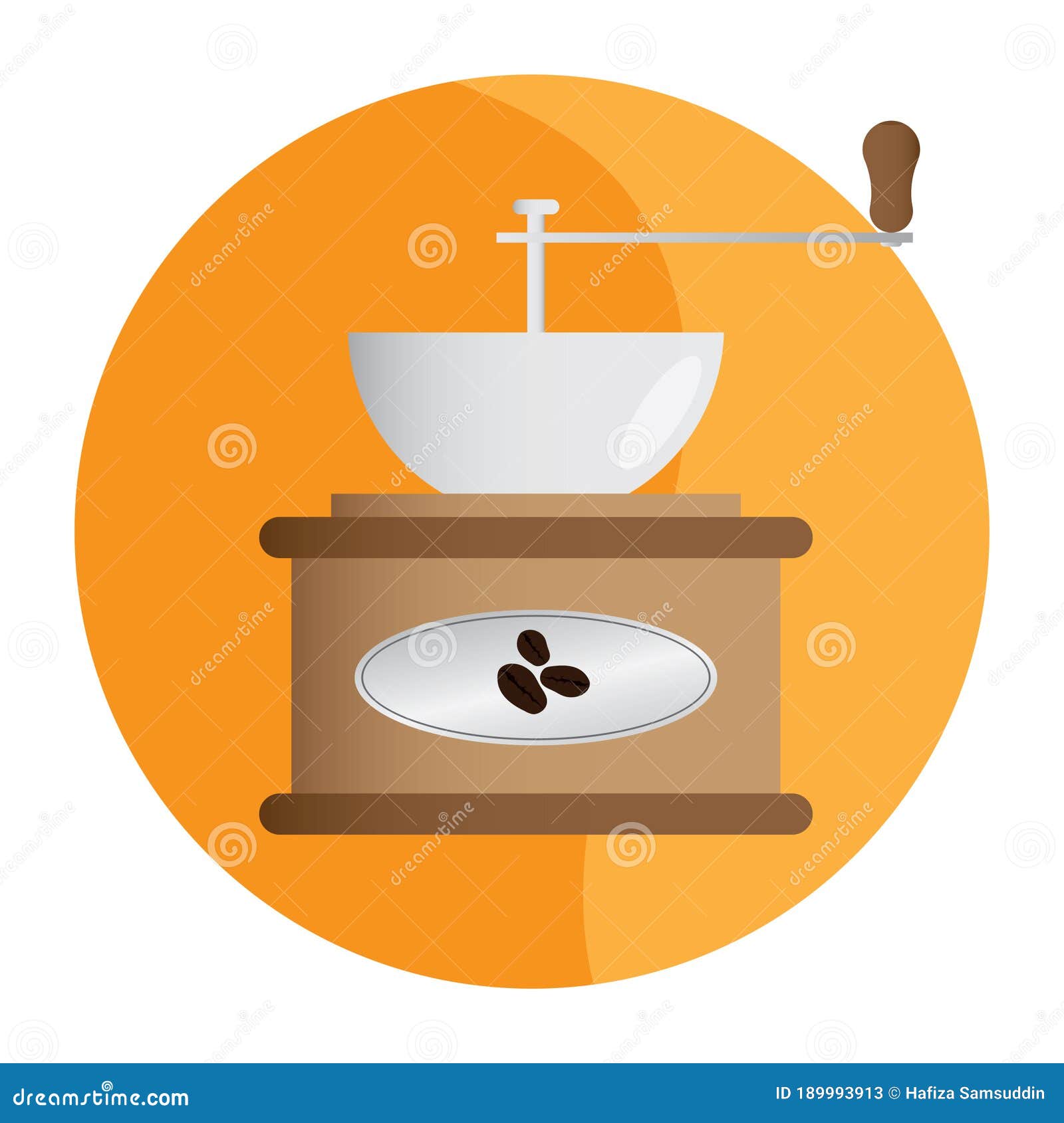 Coffee Bean Grinder. Vector Illustration Decorative Design Stock Vector