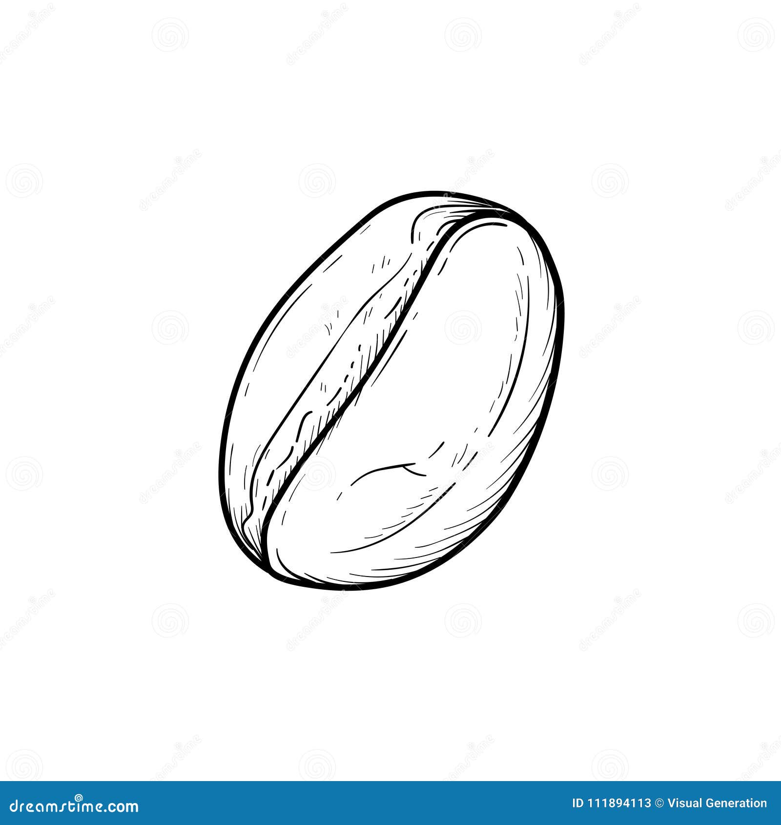 Coffee Bean Hand Drawn Sketch Icon. Stock Vector - Illustration of ...
