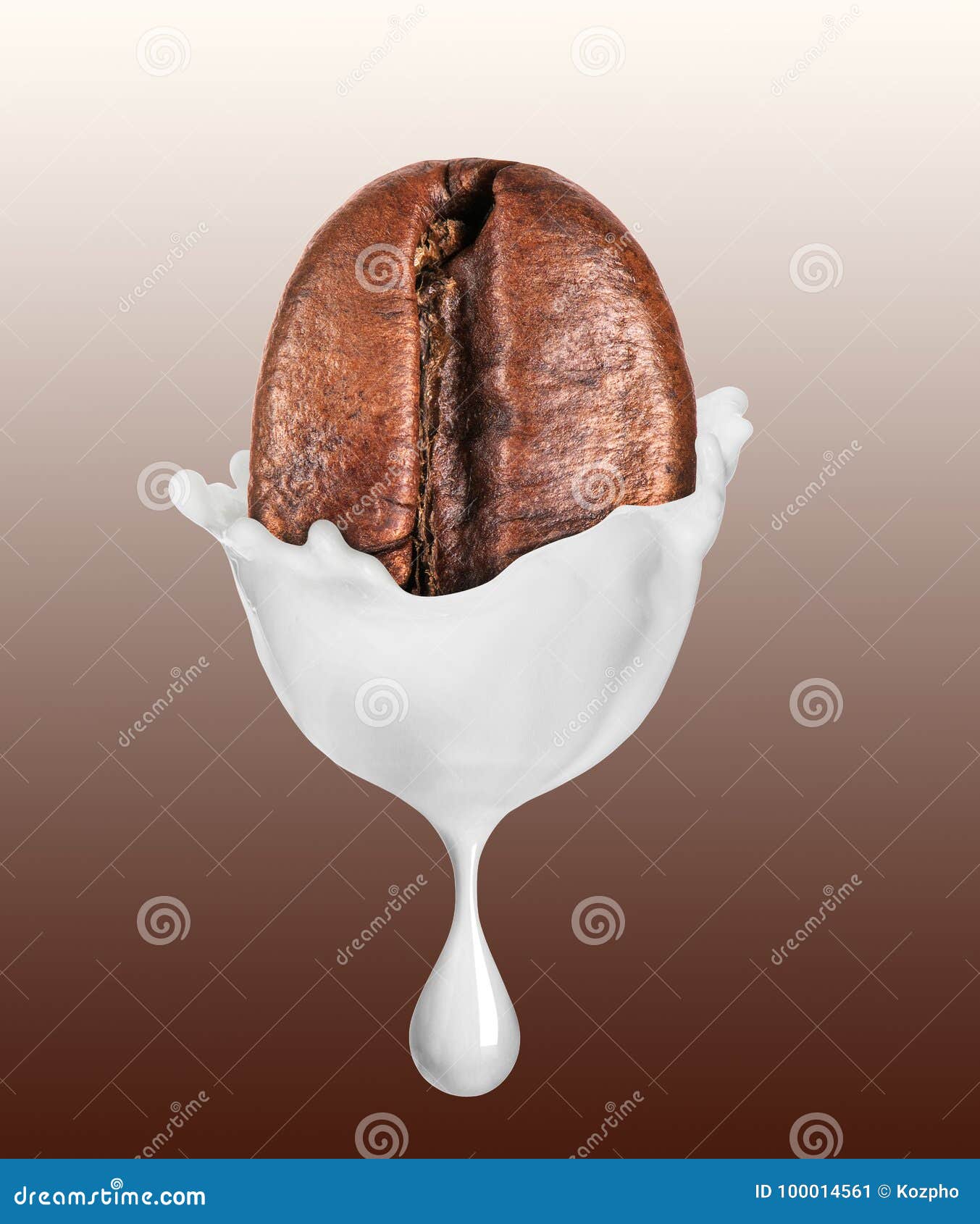 Coffee bean with milk drop stock image. Image of ingredient 100014561