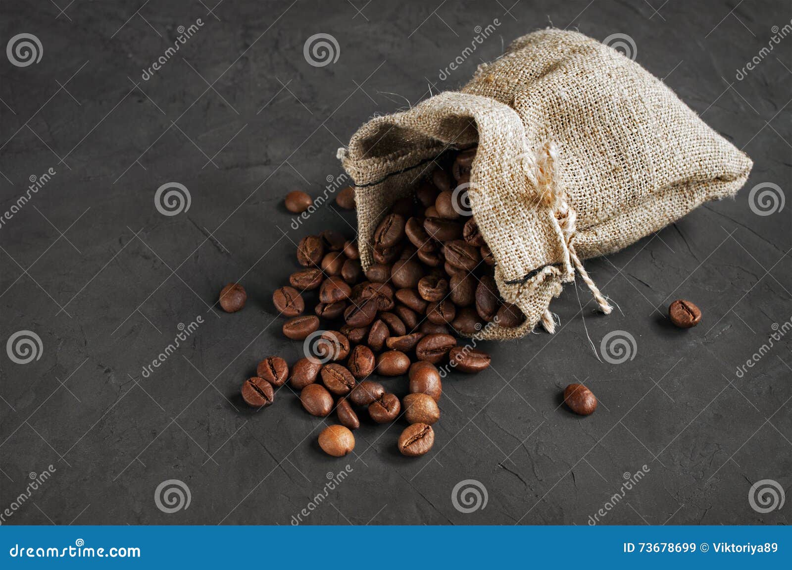 Coffee beans in a bag stock image. Image of cafe, black 73678699