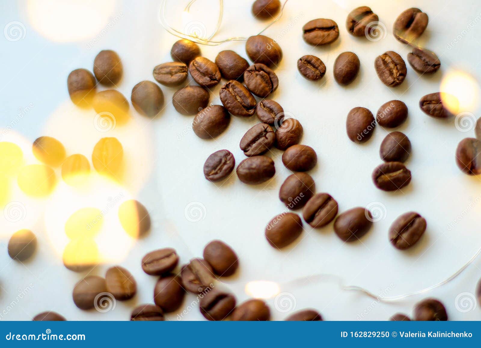Coffee Beans with a Bokeh Lights Stock Photo Image of macro, caffeine