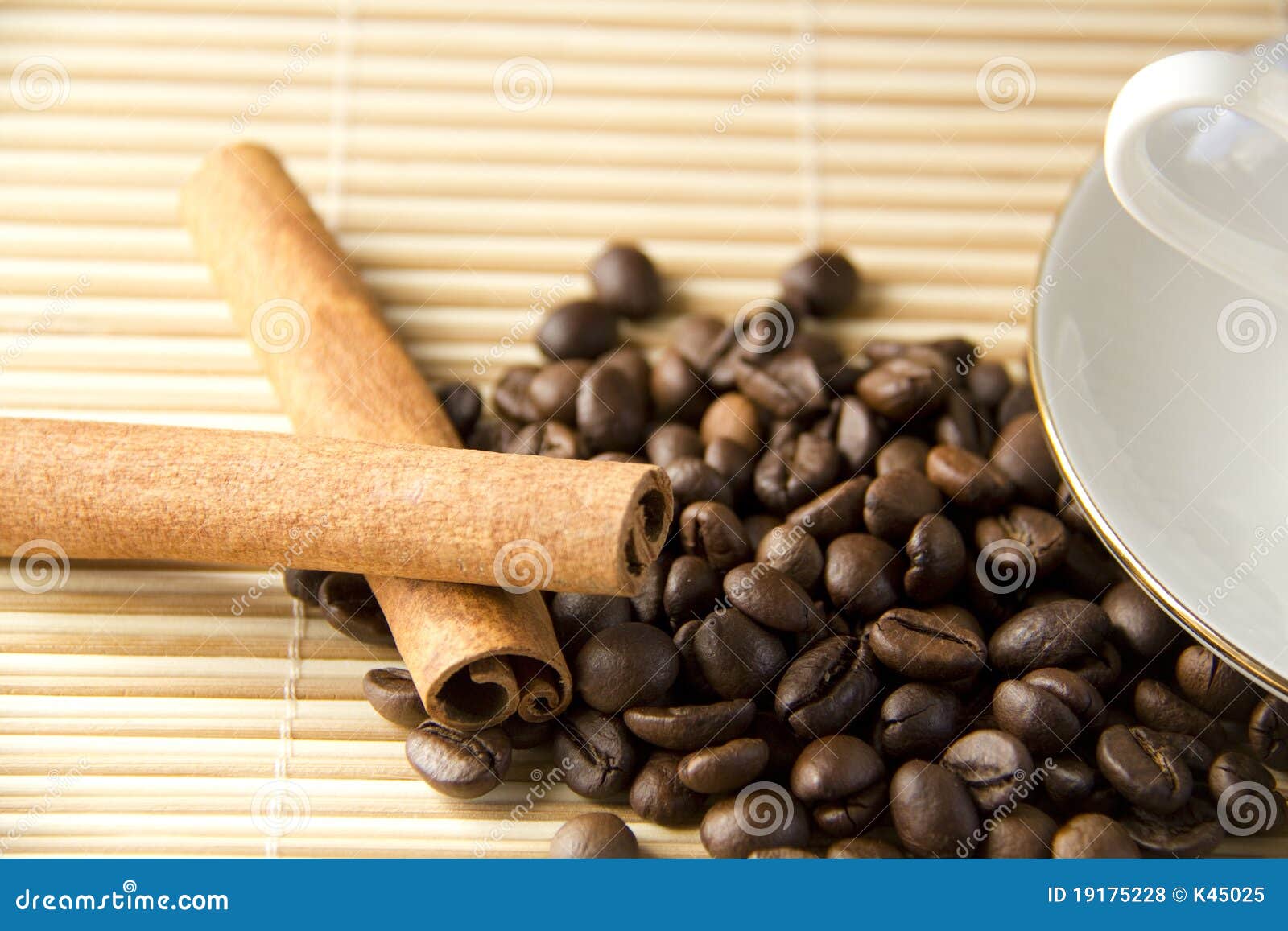 Coffee Beans and Cinnamon with Cap Stock Photo Image of cafe, close