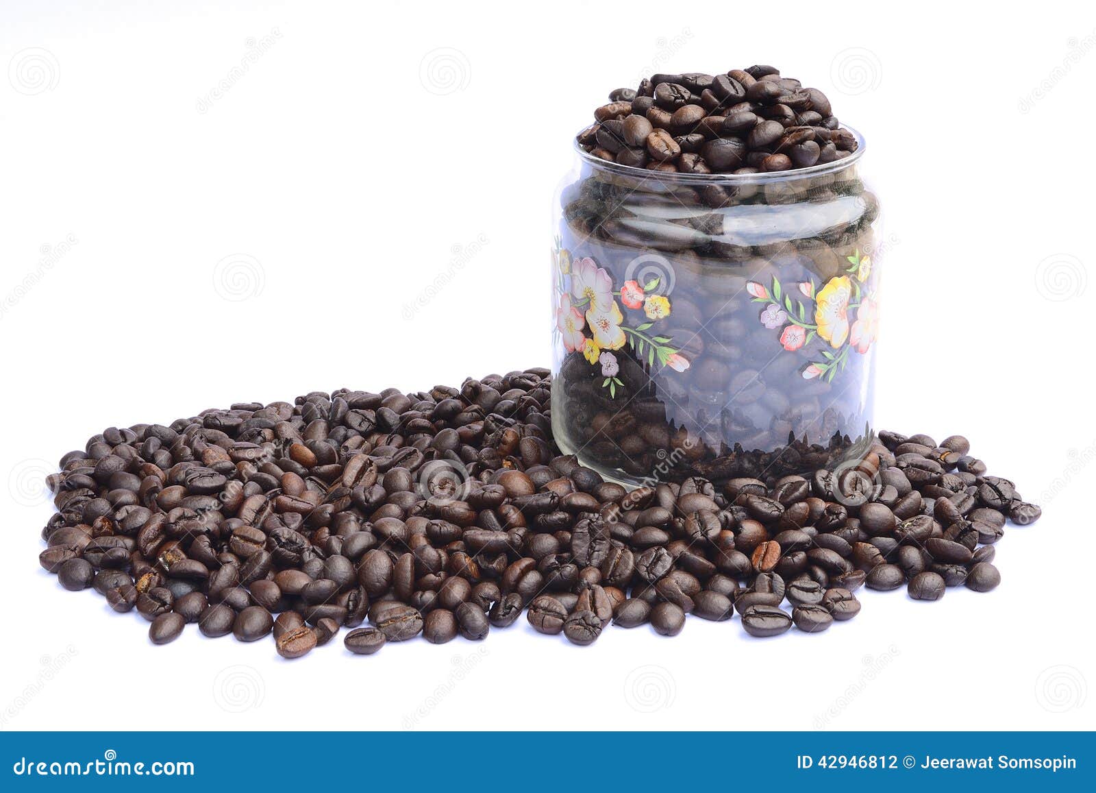 Coffee Beans Closeup in Jar Stock Photo Image of roasted, food 42946812