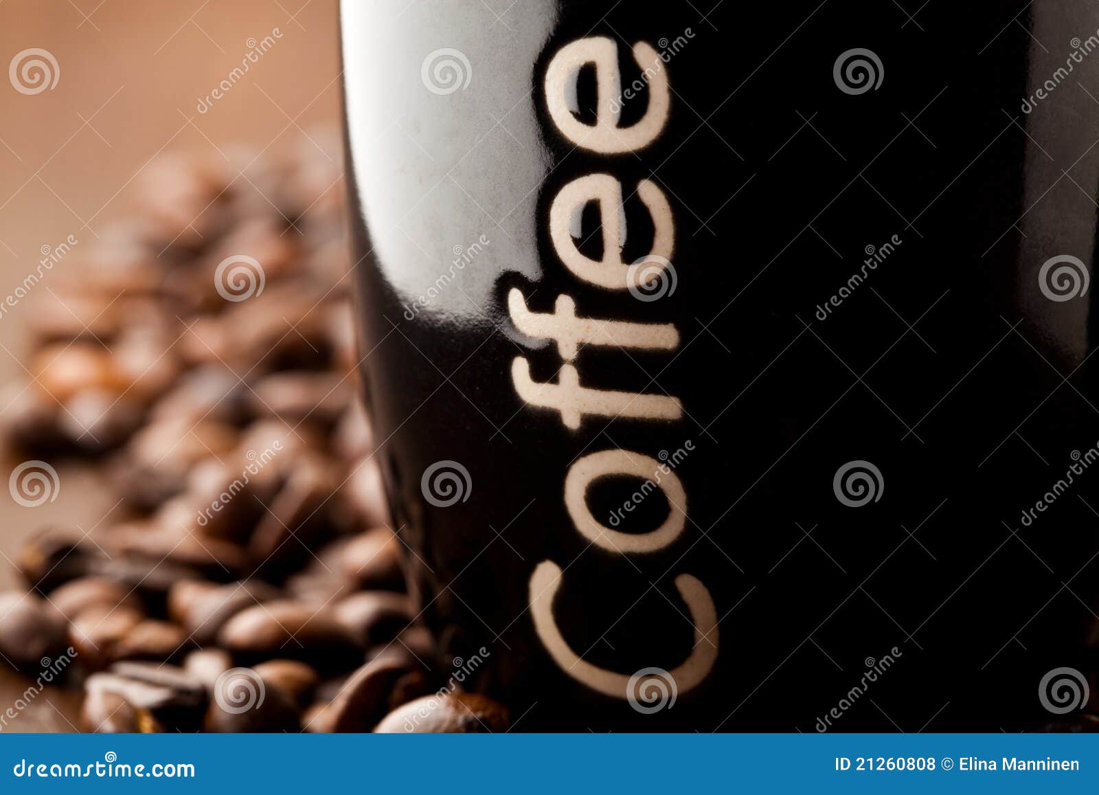 Coffee Beans and a Coffee Mug Stock Photo Image of beverage