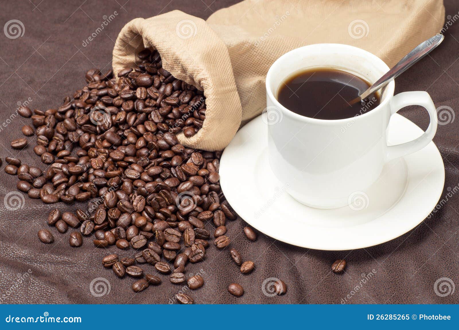 Coffee Beans and Coffee Mugs Stock Image Image of agriculture